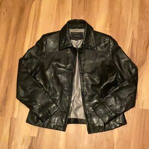 Vintage M Guess Black Leather Jacket